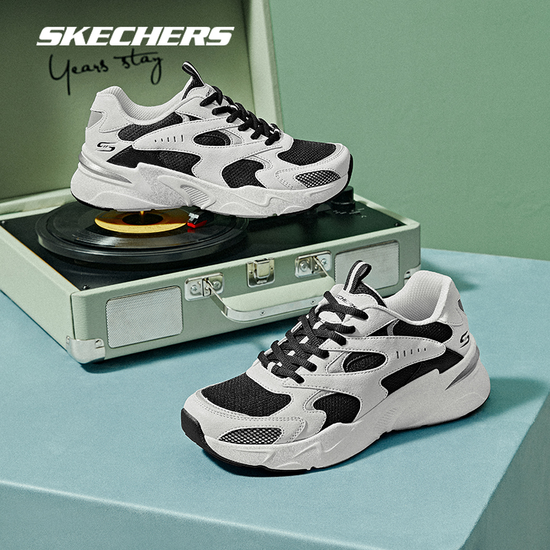 Skechers斯凯奇女鞋新款时尚透气老爹休闲运动鞋舒适熊猫鞋117354