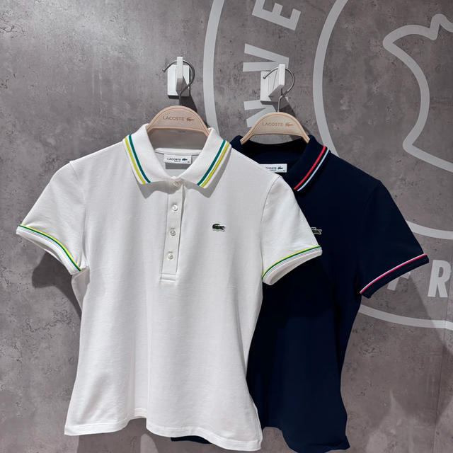 ຂອງແທ້! LACOSTE French crocodile French light luxury women's 25 summer slim slim short-sleeved Polo shirt | DF9599