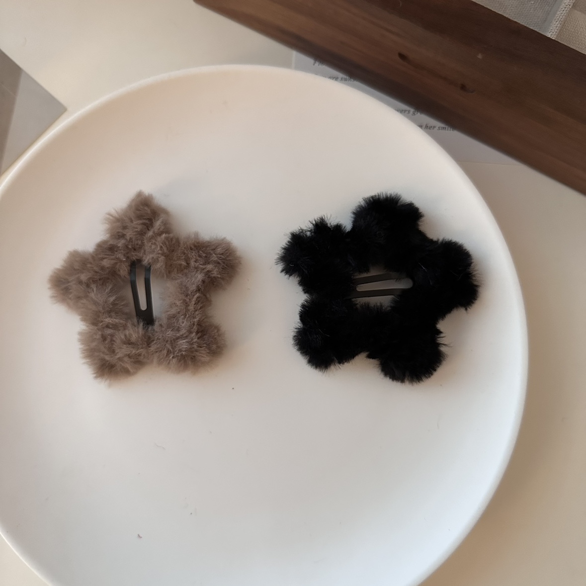 秋冬柔软毛绒星星发夹可爱毛毛五角星发卡碎发夹刘海夹网红卡子 - 图2