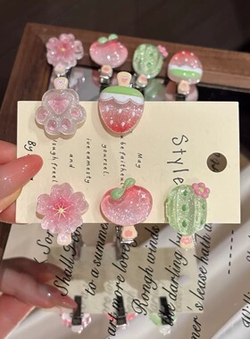可爱冰透小花雪糕迷你小发夹可爱甜美少女刘海夹碎发边夹侧边发卡