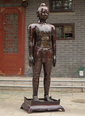 黄铜中医人体全身经络穴位铜人