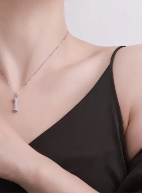 王一博同款S925纯银满钻骨头项链高级感轻奢小众镶钻潮流男女吊坠