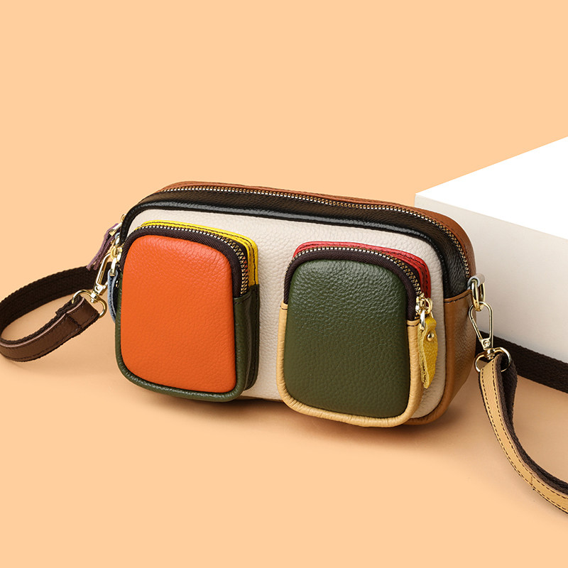2025新款女包真皮相机包单肩斜挎包多隔层彩拼实用头层牛皮百搭,淘宝优惠券,粉丝福利购,淘宝优惠卷