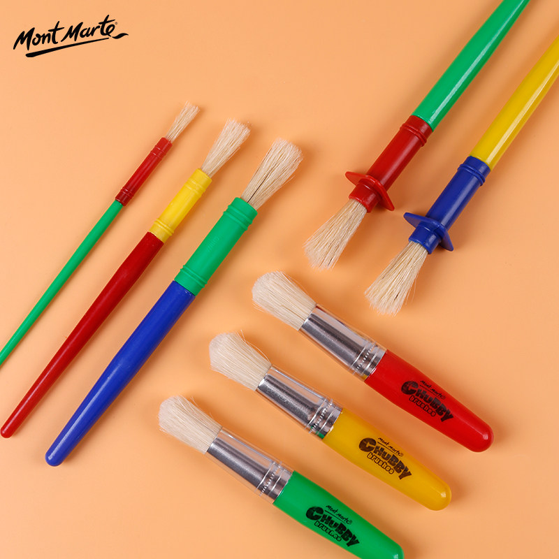 蒙玛特儿童颜料画笔 创意笔刷绘画笔3支装 水粉笔套装 儿童画刷,淘宝优惠券,粉丝福利购,淘宝优惠卷