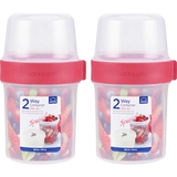 Lexiele Следуйте двойной пластиковой флагманской флагманской коробке с закусочной.