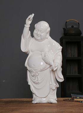 刘海戏金蟾工艺品玄关德化白瓷