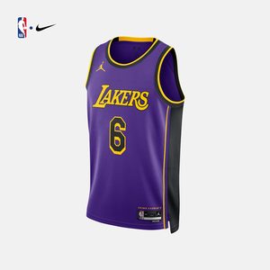 NBA官方正品Nike湖人队詹姆斯6号SW/AU版球衣背心运动速干篮球服