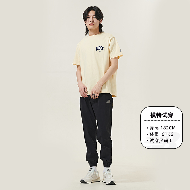 New Balance NB 正品男夏季透气纯棉简约圆领T恤休闲短袖AMT42322 - 图2