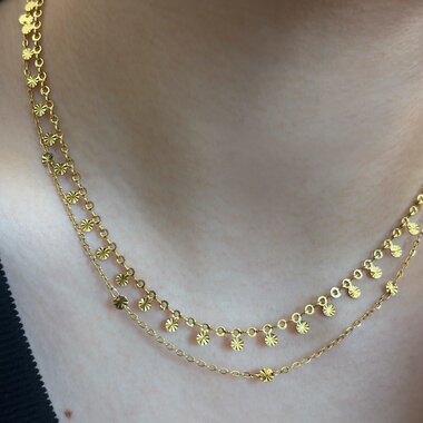 734钛钢亮片流苏锁骨链精致百搭欧美复古法式风格锁骨链