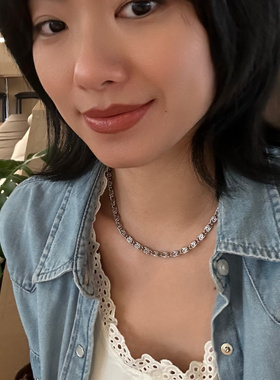 734钛钢可洗澡古巴项链潮高级小众设计嘻哈不掉色欧美chock