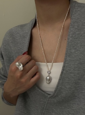 天然巴洛克项链珍珠定制复古