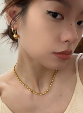 可洗澡项链钛钢圆珠链