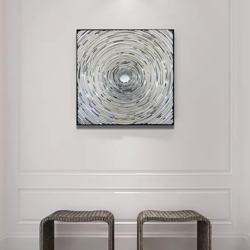 现代轻奢立体手工卡纸实物画玄关挂画别墅酒店客厅走廊装饰画 - 图0