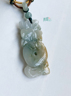 青莲记女天然A货翡翠吊坠