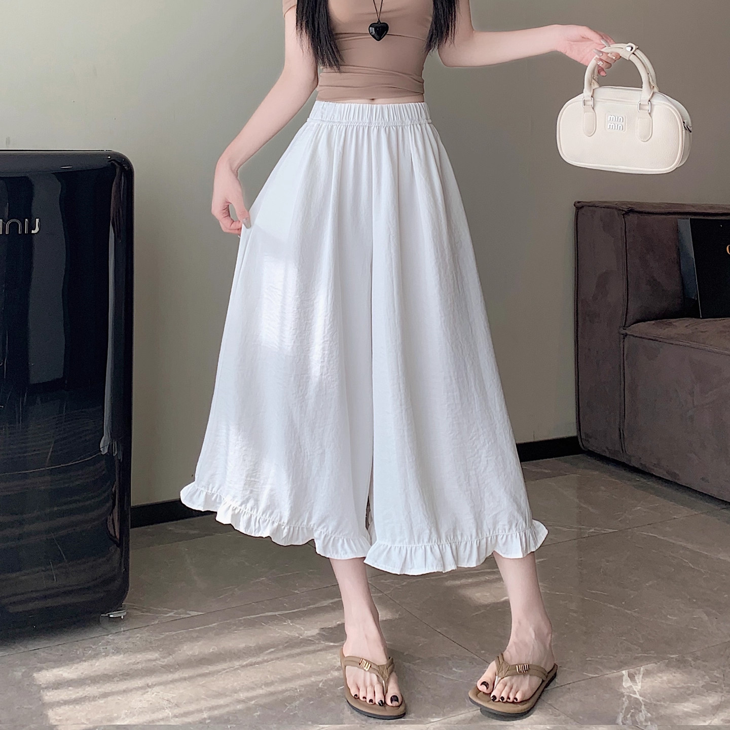 清仓捡漏冰丝速干七分裤子女小个子阔腿裤外穿大码宽松休闲八分裤,淘宝优惠券,粉丝福利购,淘宝优惠卷