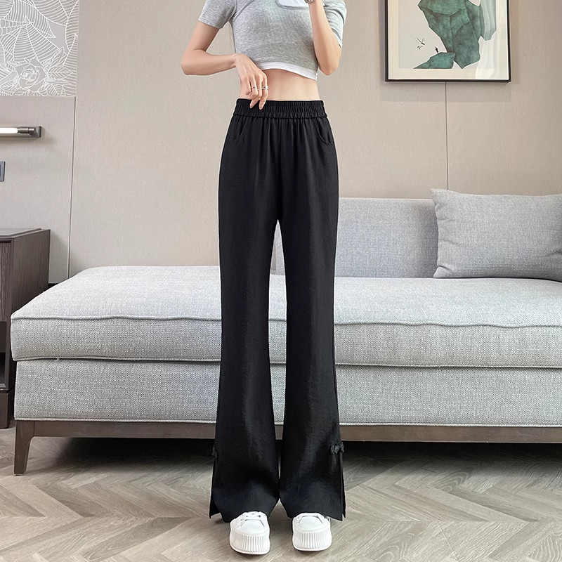 清仓捡漏亚麻微喇裤子女薄款冰丝阔腿裤大码小个子中式国风休闲裤,淘宝优惠券,粉丝福利购,淘宝优惠卷