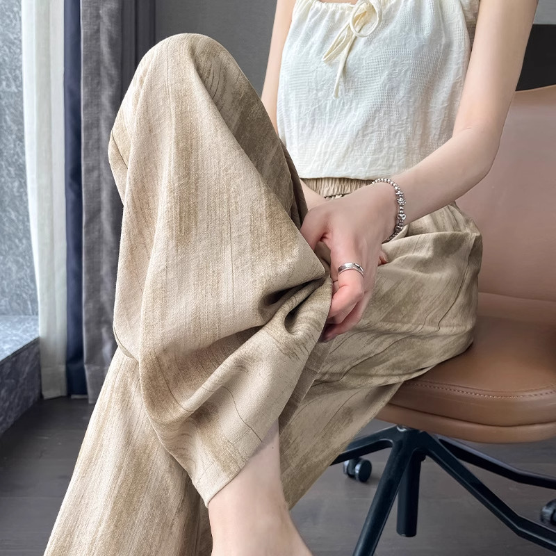 清仓捡漏冰丝扎染阔腿裤女士垂感休闲窄版直筒大码小个子外穿裤子,淘宝优惠券,粉丝福利购,淘宝优惠卷