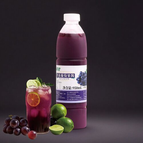 产地冷冻葡萄果酱950ml 含果肉葡萄汁芝士多肉葡萄奶茶店商用原料 - 图2