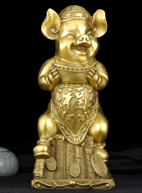 普生缘铜猪摆件家居装饰品办公室