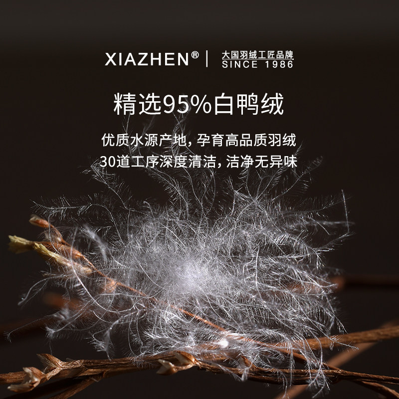 霞珍95白鸭绒枕头护颈椎助睡眠专用枕80支全棉五星级酒店羽绒枕芯,淘宝优惠券,粉丝福利购,淘宝优惠卷