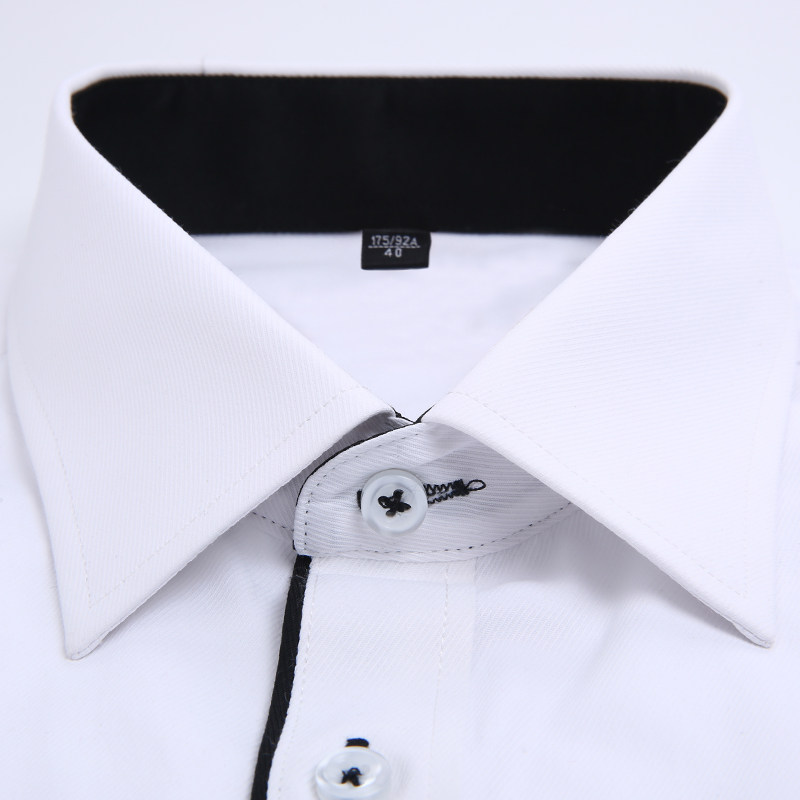 俞兆林夏季男士短袖纯白免烫衬衫 俞兆林上海衬衫