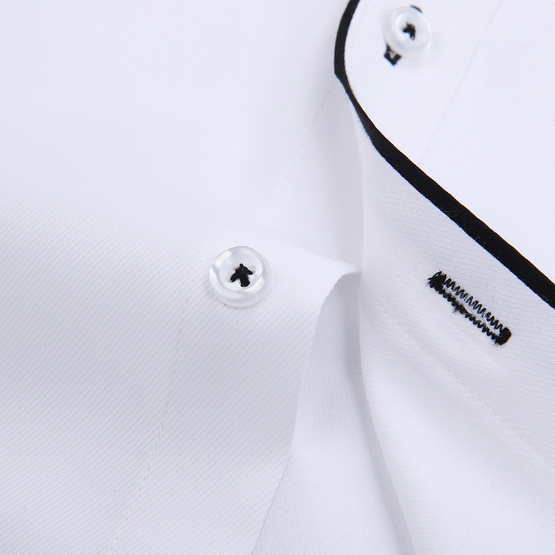 俞兆林夏季男士短袖纯白免烫衬衫 俞兆林上海衬衫