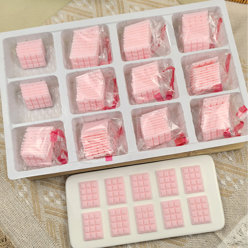 彩色华夫饼长方块巧克力蛋糕制作装饰摆件120片多色烘焙装扮成品 - 图2