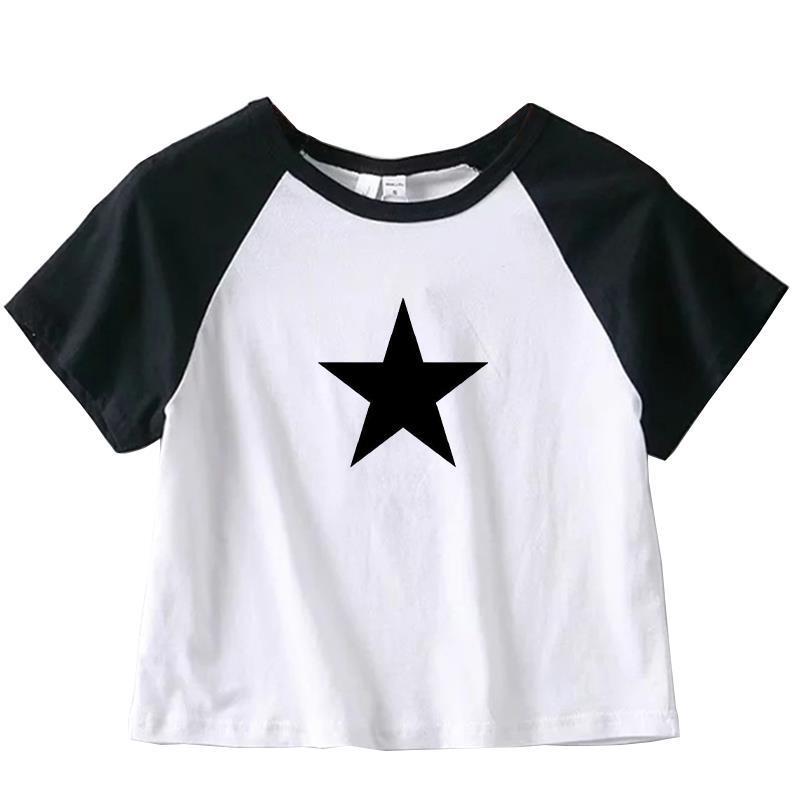 Female Y2K Clothes Star ops Women Tshirt Harajuku Retro Fash - 图2