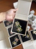 Original handmade ring immortal flower simulated flower wedding ring custom outdoor lawn garden wedding pair ring DIY