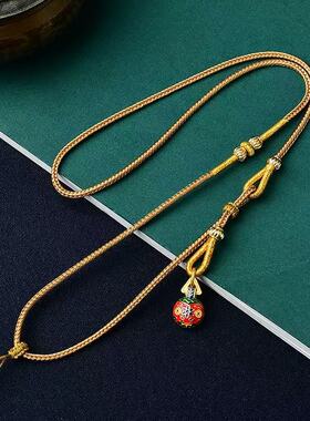 八宝罗盘古法手工翡翠吊坠挂绳