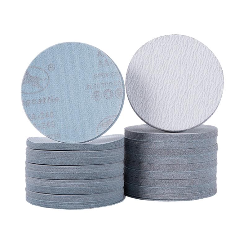4寸5寸干磨砂纸金牛植绒圆形气磨漆面腻子圆盘自粘抛光打磨砂纸 - 图3