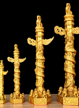 华表客厅家居纯黄铜办公室工艺品