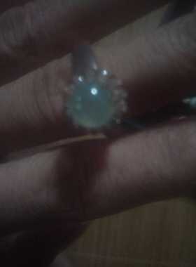 晴水蓝相翡翠戒面 小仙女缅甸A货翡翠 品相好圆润 实物比图片鲜艳