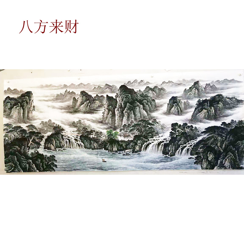 纯手绘山水画心手画真迹 字画国画 书画作品办公室定制画芯大丈二 - 图1