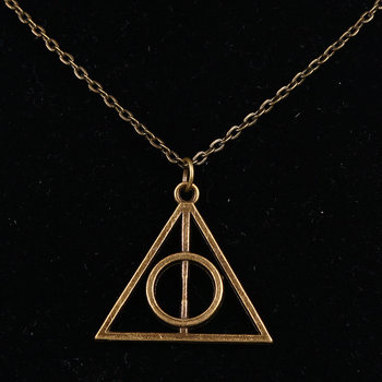 ໜັງ Luna Deathly Hallows Necklace Pendant Keychain Non-Rotatable Birthday Gift