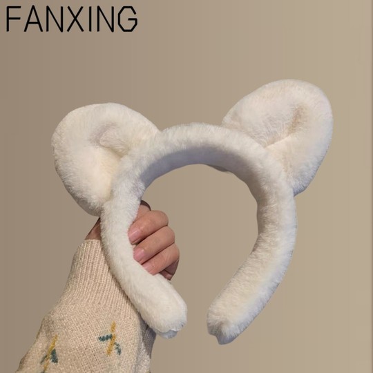 We wear it when we wash our face~Autumn and winter plush cat ears face wash makeup headband