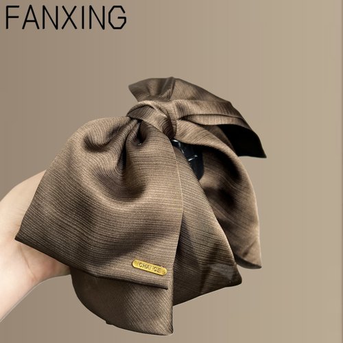 【兰亭月影】高级感蝴蝶结半扎发夹气质马尾抓夹通勤百搭旅行发卡 - 图0