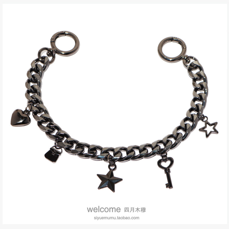 35CM长钥匙款星星托特包饰挂件金属扣链条包挂链包包装饰链包饰链,淘宝优惠券,粉丝福利购,淘宝优惠卷