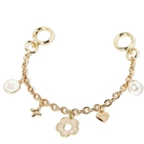 Золотая металлическая подвеска из жемчуга, 11 года, 30см, в цветочек