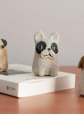 信乐烧陶土动物日式风家居装饰