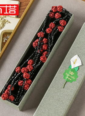 新款香云纱暗黑荆棘叠戴民族风串珠毛衣链设计感颈链项链女