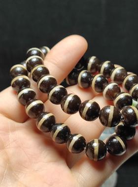 天然玛瑙单圈一线药师满风化包浆高油天珠手链男女款