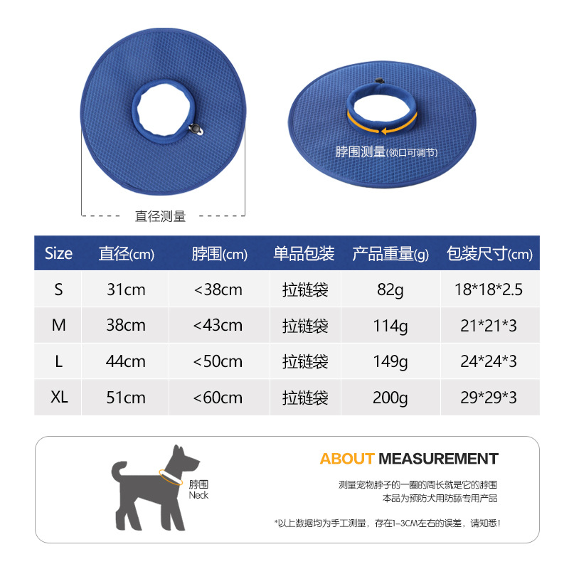 狗伊丽莎白圈轻软加长宠物防舔脖套夏季透气柴犬柯基狗防咬头套-图2