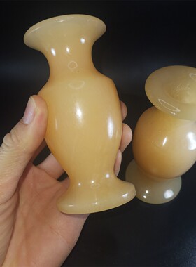 客厅桌面天然玉石小花瓶装饰摆件
