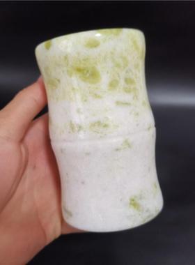 圆形天然竹节毛笔送人礼物摆件