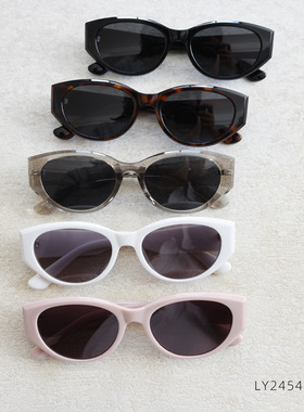 LY2454韩系猫眼TR90偏光太阳眼镜潮男女网红街拍软妹复古大框墨镜