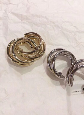 Circular female earrings新款潮气质网红耳圈圆圈成熟女夸张耳钉