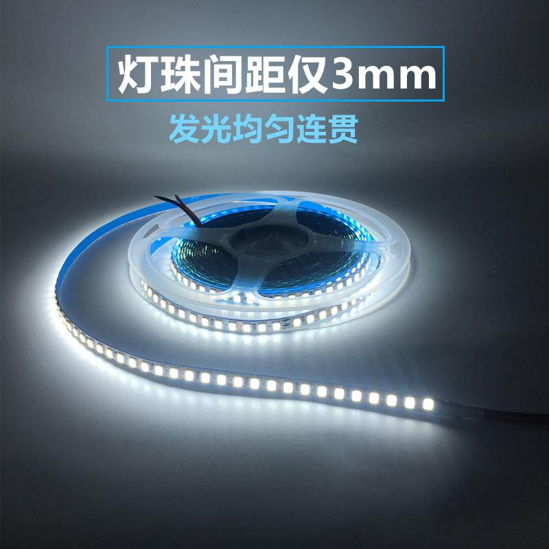 led贴片2835软灯带超窄5mm宽细灯条超亮正白12v粘贴模型玩具180珠 - 图0