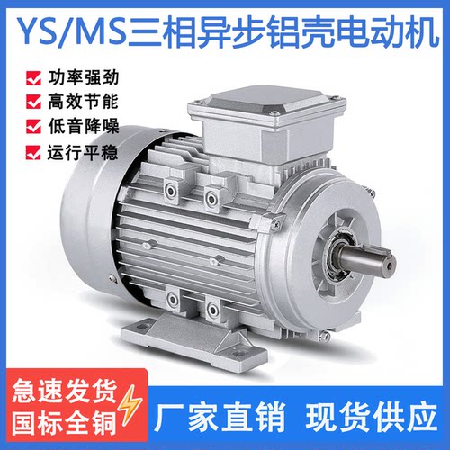 YS8014 YS8024 YS8034全铜线三相异步电动机380V交流铝壳电机750W - 图0