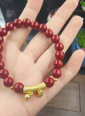 高品质紫金砂朱砂diy单圈多圈手链男女光珠手串七夕直播工厂